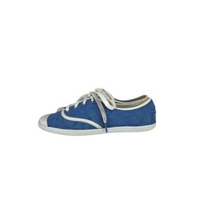 Coach Bellamy Sneakers Womens 9.5B Blue Canvas Monogram Lace Up Classic Trendy